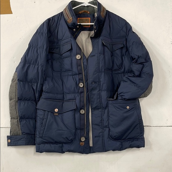 Handstich Men's Navy Blue Puffer Jacket - Picture 2 of 9